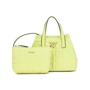 Guess Women's Metallic "Latona" Mini Tote Bag in Chartreuse Green